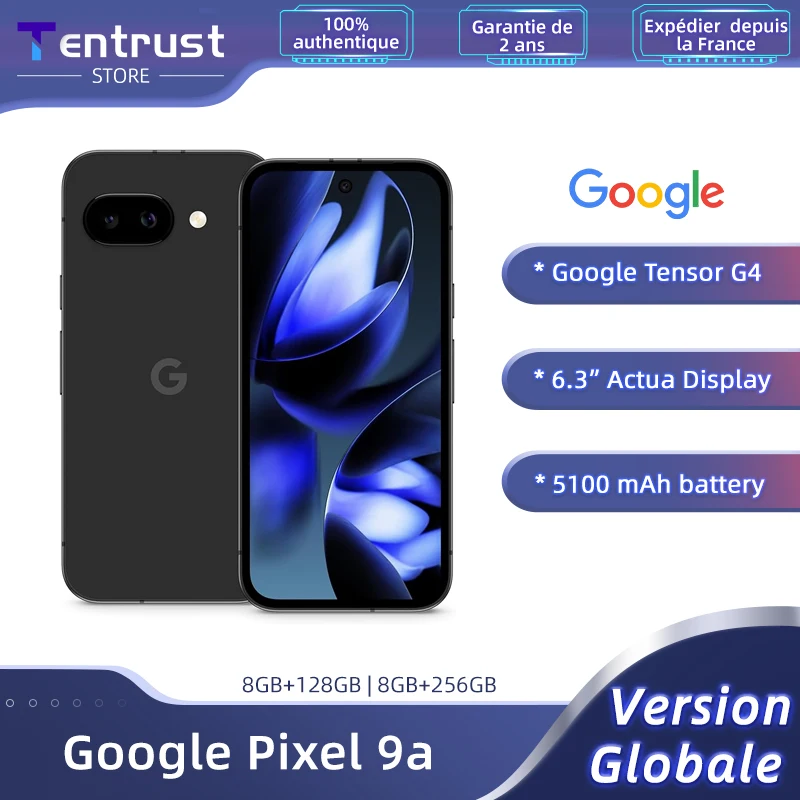 Versión Global Google Pixel 9a 5G Smartphone Google Tensor G4 pantalla Actua de 6,3 pulgadas 120Hz batería de 5100mAh cámara trasera de 48MP NFC