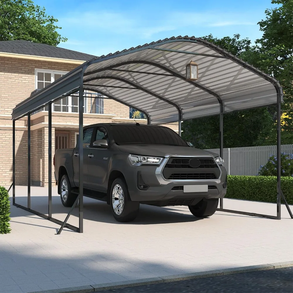 

Carport 10x15 FT, Carports with Enhanced Base and Updated Frame Structure, Heavy Duty Carport Canopy with Galvanized Steel Roof