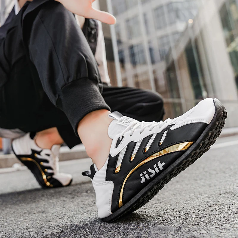 Zapatos transpirables para hombre, zapatillas versátiles de moda, zapatos deportivos informales de malla, zapatos para correr de suela gruesa, calzado masculino de lujo a la moda