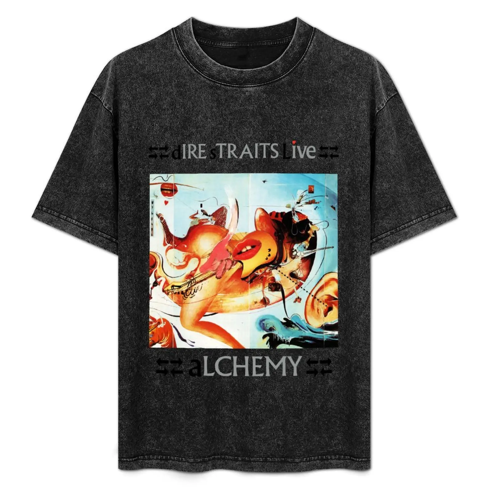 

Vintage Dire Straits Alchemy T-Shirt Minimalist Graphic Tee Shirt