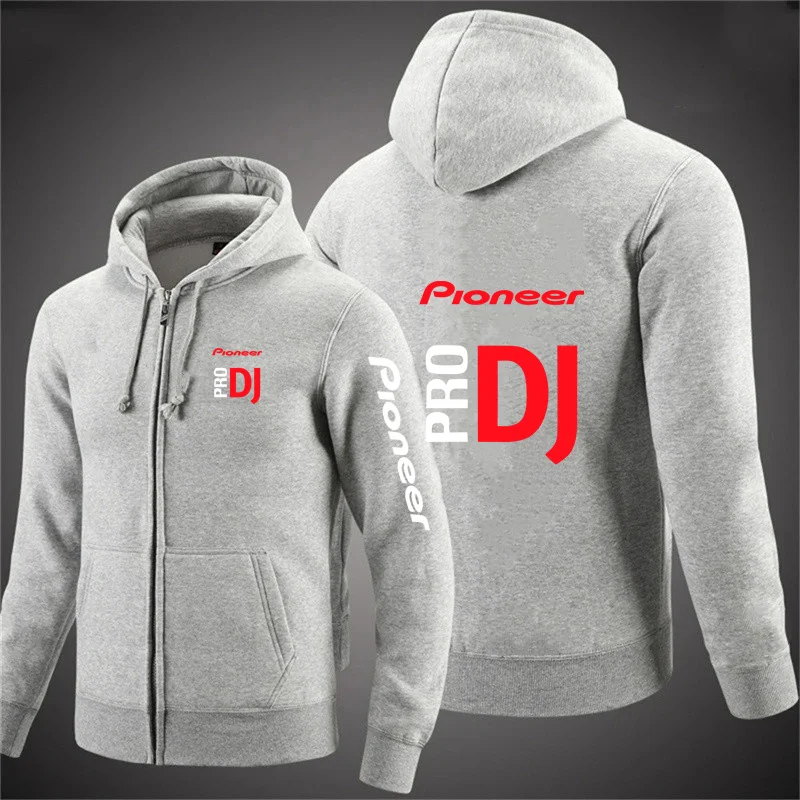 High quality Fashion Zip Hoodies Men Pioneer Pro Dj Hoodie Sweatshirts Harajuku Jacket High Street Hoodie Casual Loose Clothes