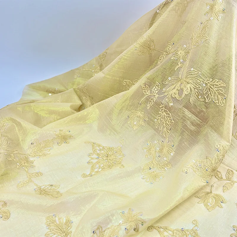 Symphony beads Split silk embroidered fabric Stage clothes Women's dresses Luggage bags Glitter decorative fabric Sewing