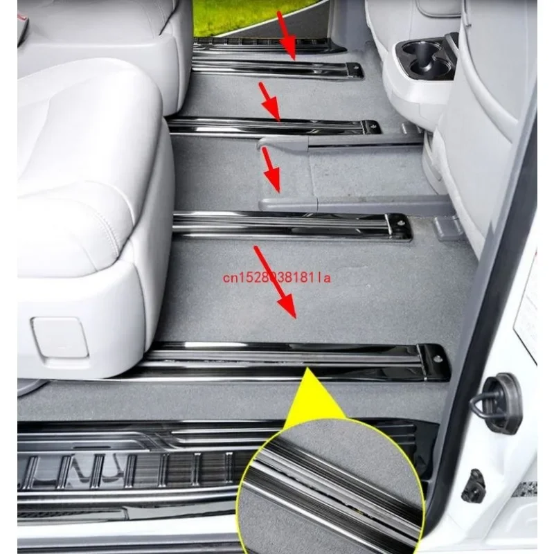 For Toyota Sienna 2011 -2022 Car Moulding Accessories Stainless Steel Rear Seat Track Path Slide Rail Frame Cover Trims