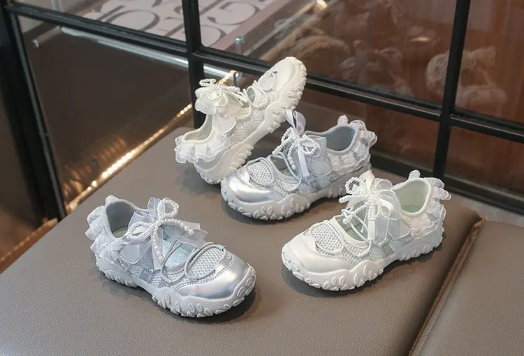 Süße Prinzessin Mary Jane Sneaker für Mädchen mit großer Schleife, verstellbarem Riemen, weicher Sohle, atmungsaktive Sommerschuhe – Detail 6