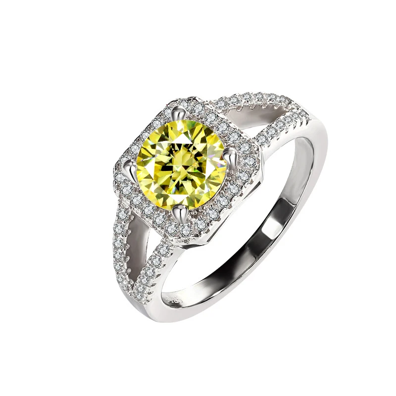 

Luomansi S925 Silver Arm Ring 1 Carat Green Pink Green Yellow Blue Moissanite Jewelry Woman Wedding Anniversary Birthday Gift