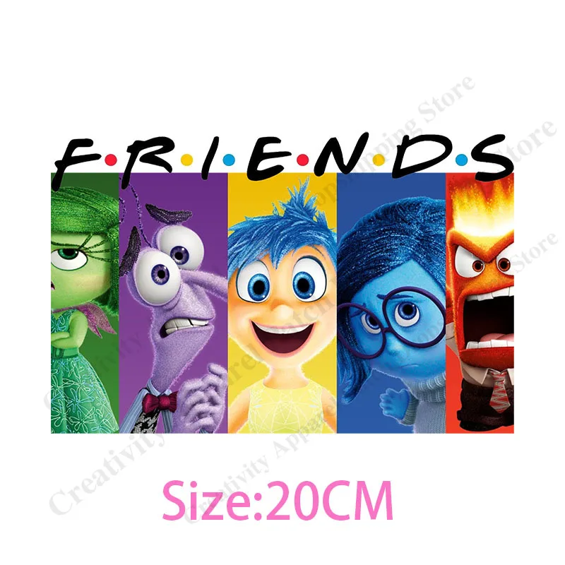 Friends Inside Out2 Riley Joy Iron-on Transfers for Clothing Sticker Patches on Clothes DIY T-shirts Hoodies Heat Transfer Patch