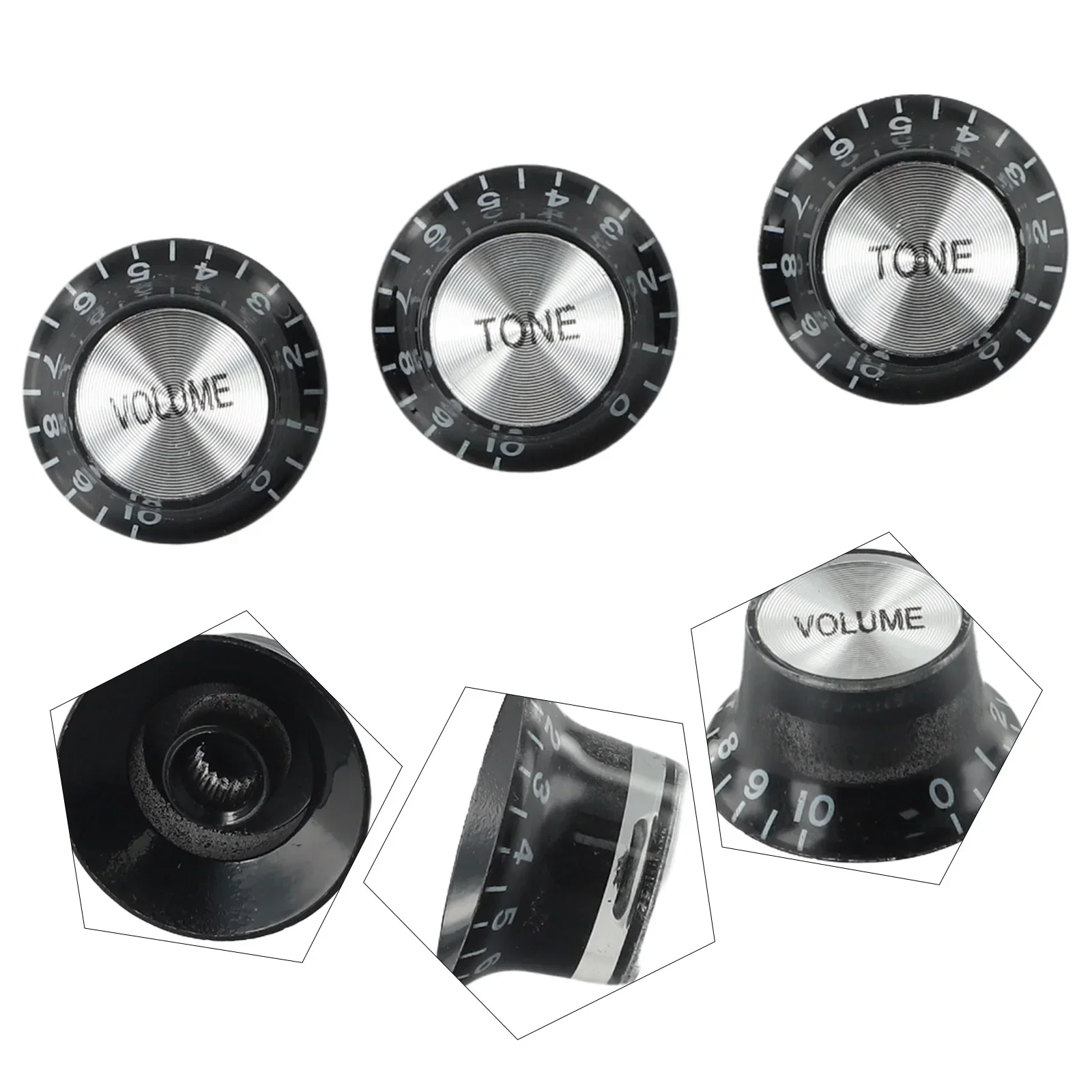 

Practical Useful High Quality Brand New VOLUME Knob TONE Knobs 1 Volume 2 Tone ABS Accessories Bass For Guitar