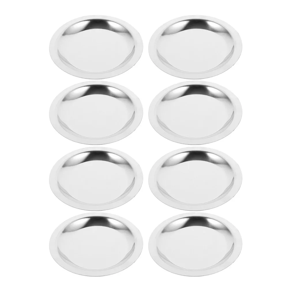 8Pcs Thickened Stainless Steel Wine Bottle Coaster Multi Function Heat Insulation Pad for Kitchen Dining Room Bar Home Office