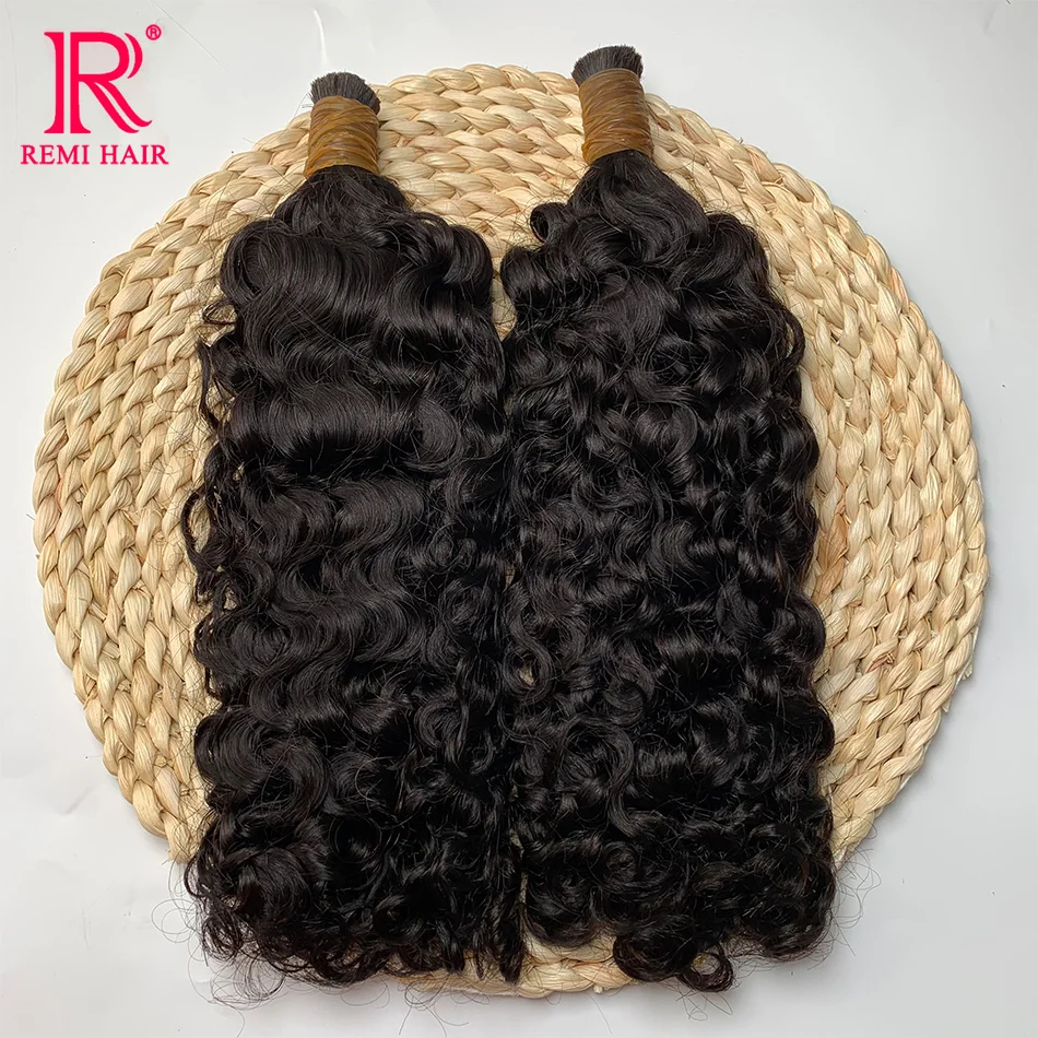 

100% Real Human Hair Bulk No Weft Curly Vietnamese Human Hair Extensions Weaving Hair for Women Water Wave Hair For Braiding