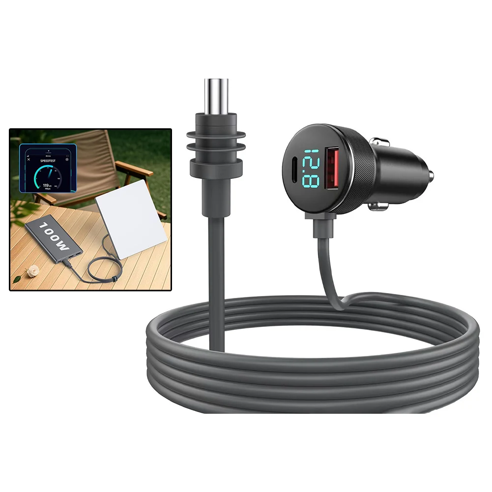 

Car Charging 12V-24V Adapter Fast Charging Vehicle Power Adapter Built-in Safety Features Compatible With 12V Vehicles