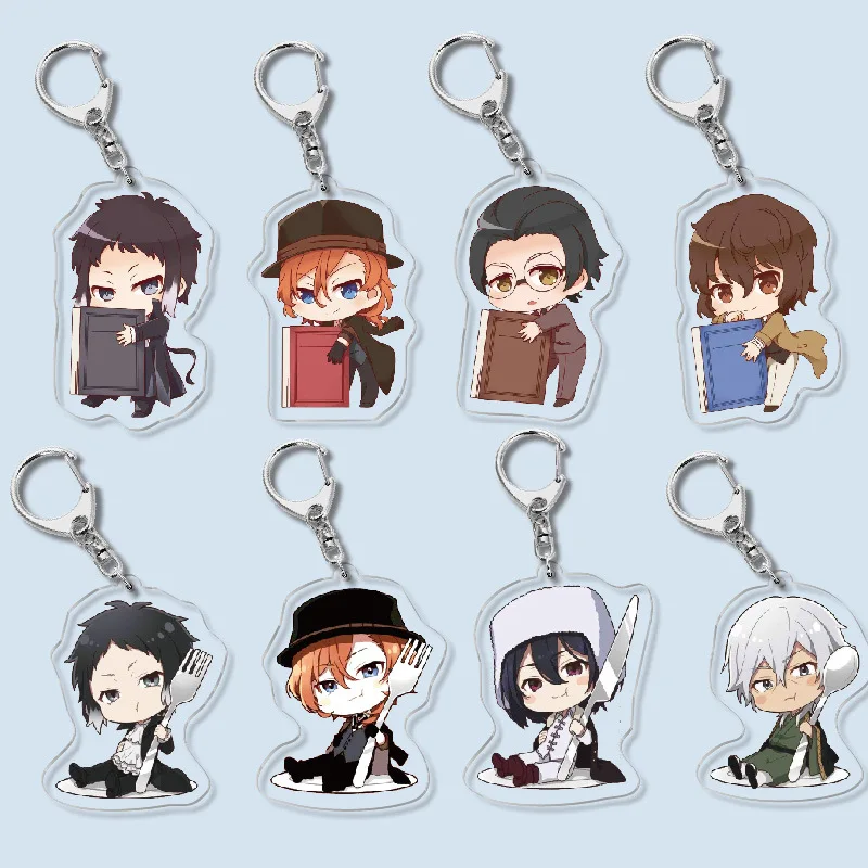 Acrylic Key Chains Anime Peripherals Nakajima Atsushi Dazai Osamu Ryunosuke Akutagawa Fashion Jewelry Cosplay Costumes DIY Props