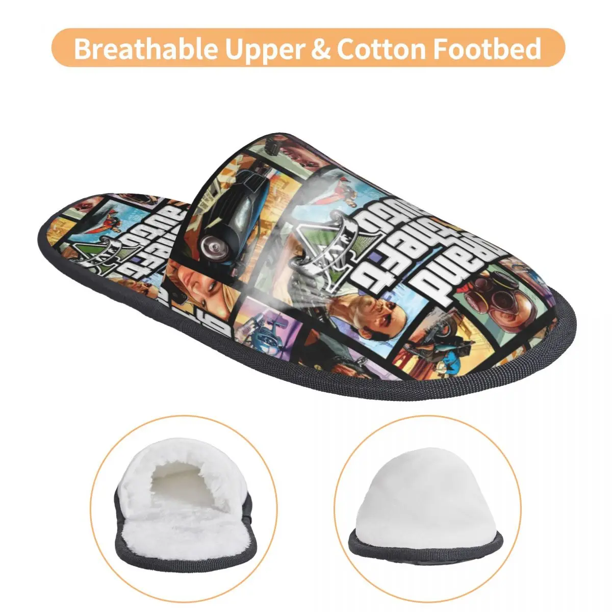 Pantofole personalizzate Grand Theft Auto Collage Guest per camera da letto donna Adventure Game GTA House Slipper