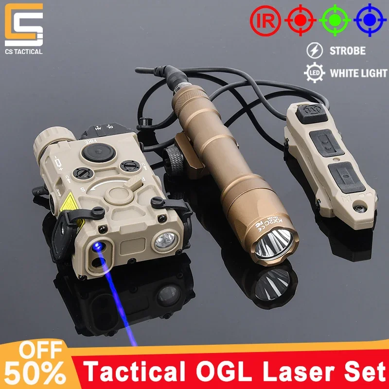 

Tactical OGL Green Blue Red Aiming IR Laser SF M300 M600 Flashlight White Light LED For 20MM Rail Hunting Airsoft Accessories