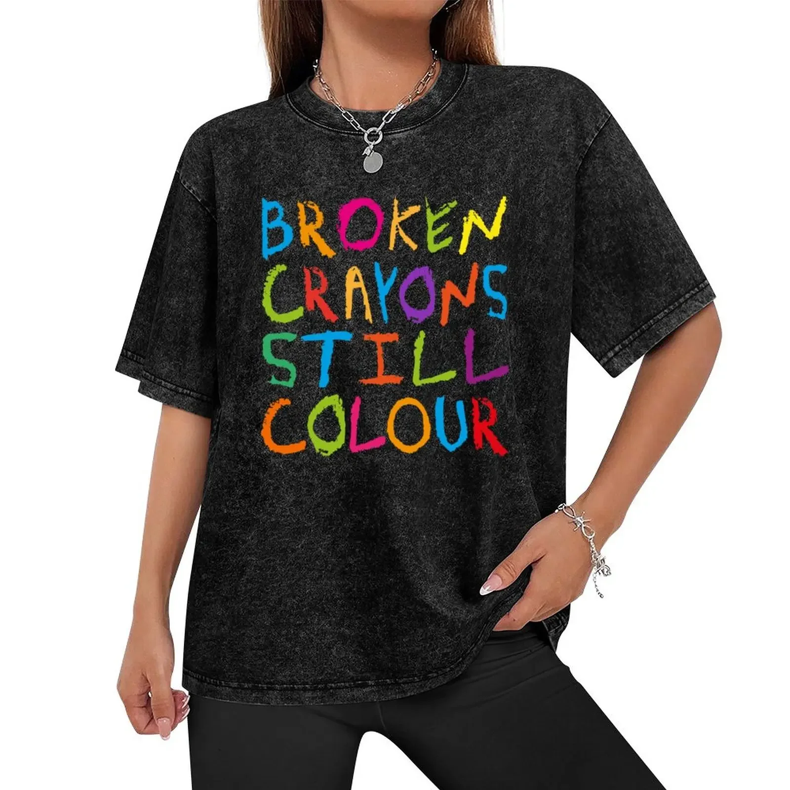 Broken crayons still colour T-Shirt summer tops plain designer t shirt men