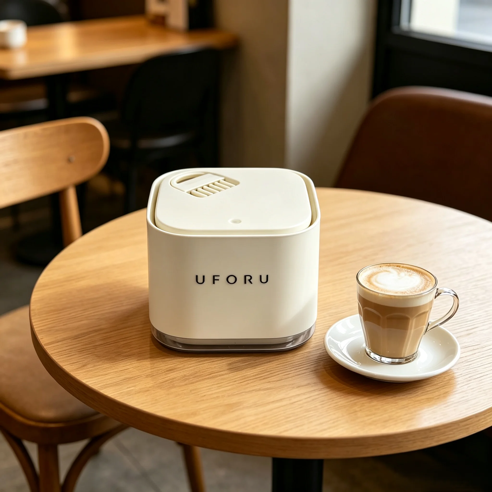 Cream Style Desktop Press Waste Can with Built-in Brush, Small Countertop Garbage Bin for Bedroom Makeup Table Study Room