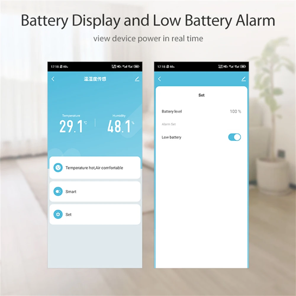 Tuya Homekit Zigbee Smart Temperature And Humidity Sensor Battery USB Powered APP Remote Monitor Voice Control Via Alexa Google