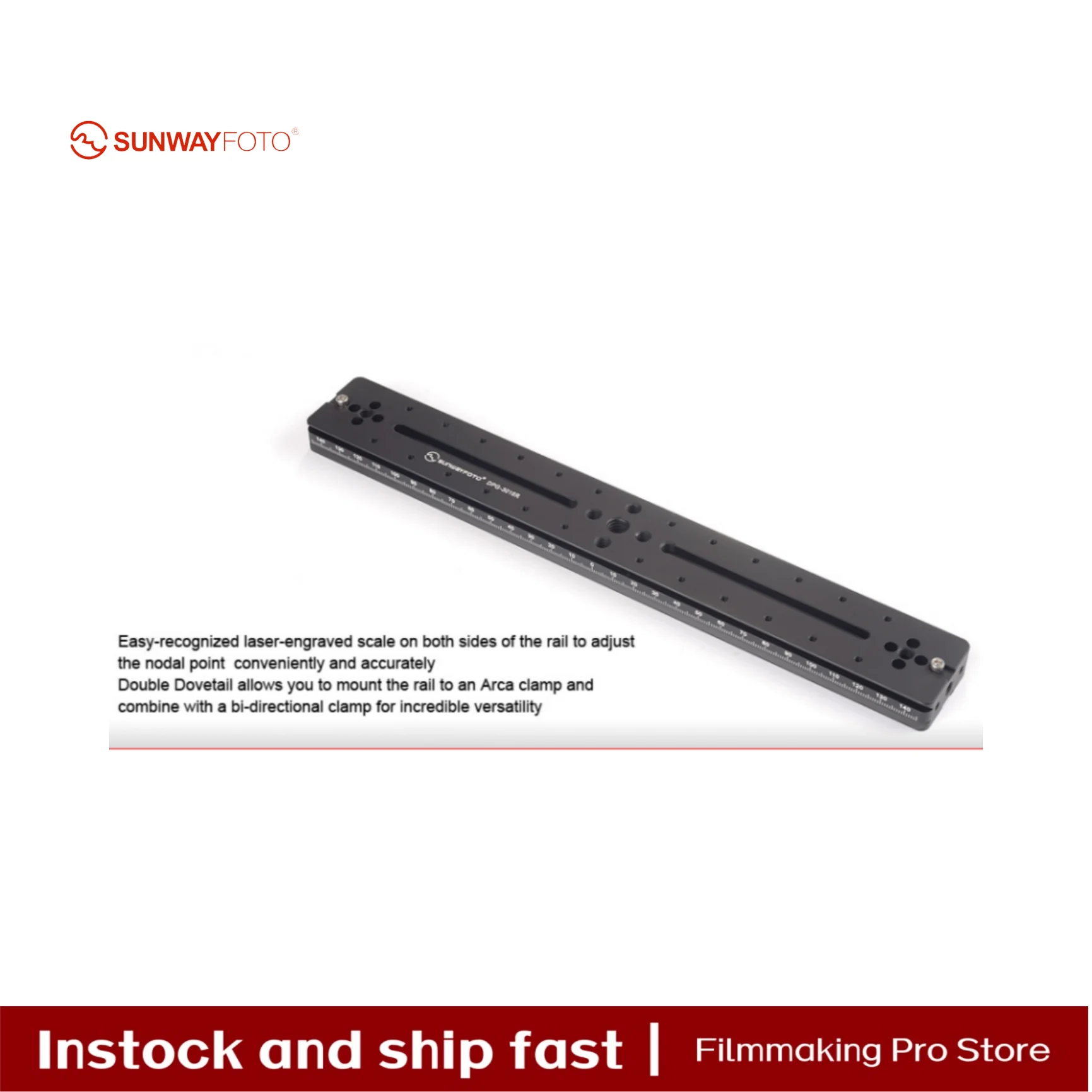 

SUNWAYFOTO 3016R 300mm Tripod Head Quick Release Plate DPG- for DSLR Camera Tripod Plate Professional Monopod Quick Release Pla