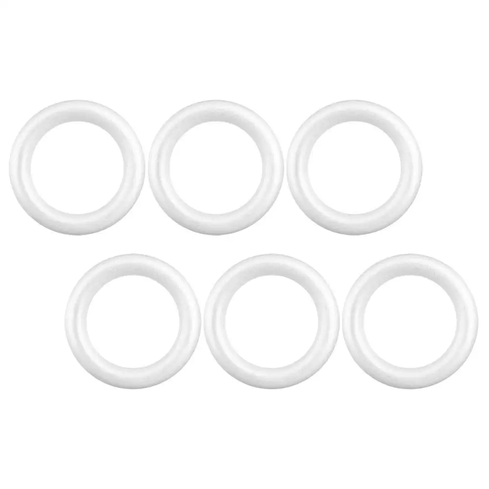 

6 Pcs Craft Foam For Christmas Decoration Craft Rings Venue Props DIY Wreath Frame Party Novelty Gifts