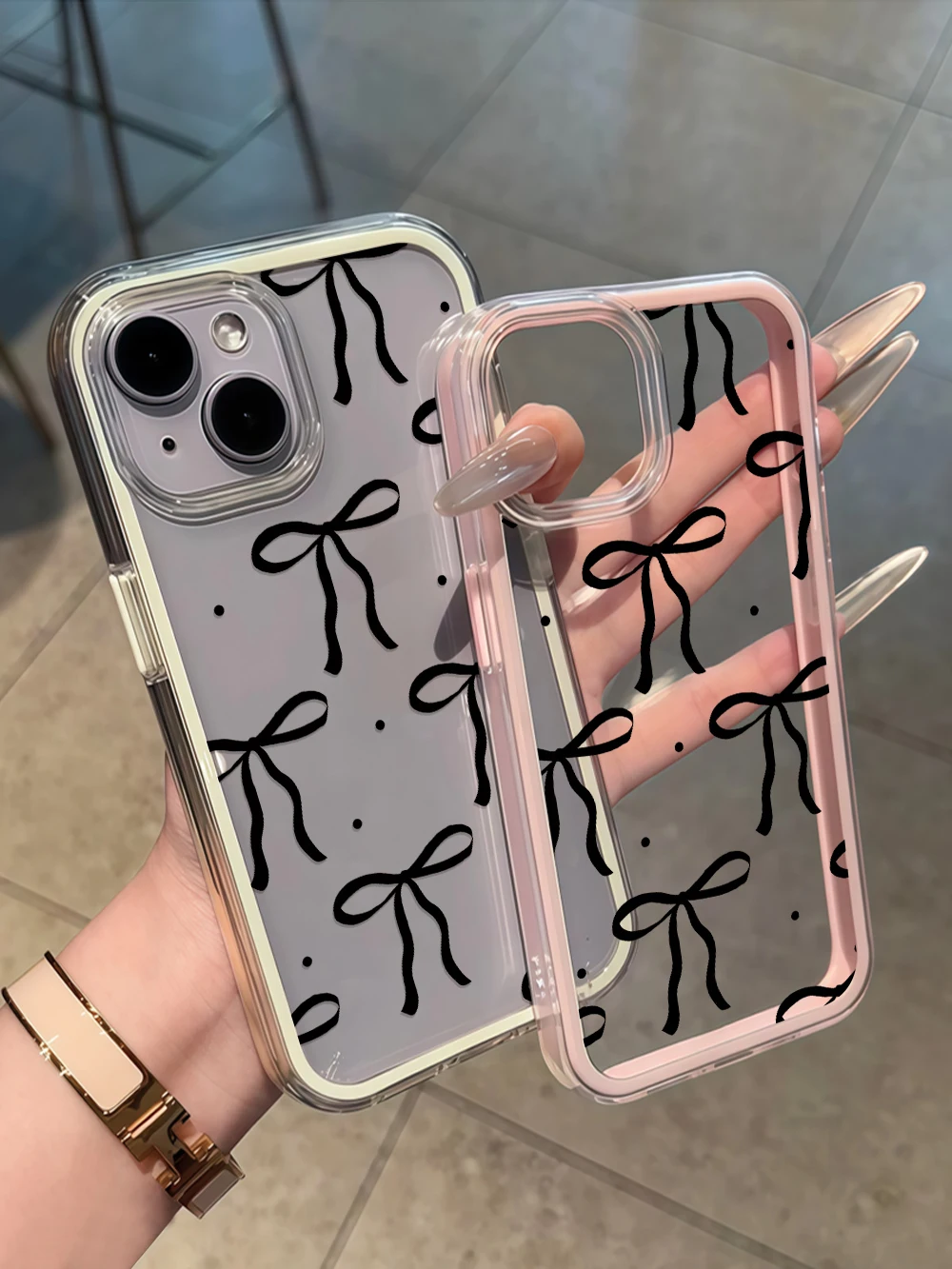 Coquette Schwarze Schleife Handyhülle für iPhone 16 14 15 Plus 13 14 15 17 16 12 11 ProMax 16 15 14 13 Pro 17Air Transparente Weiche Hülle – Detail 6