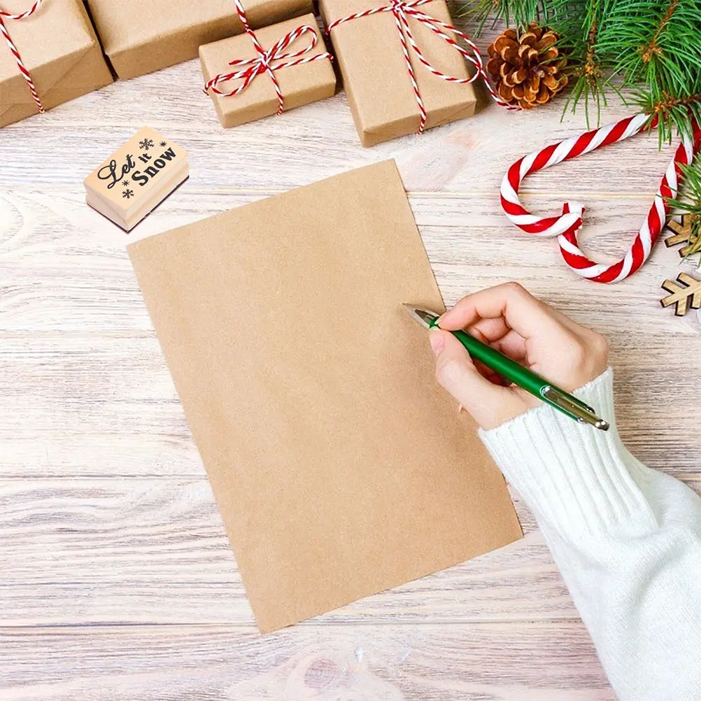 

3pcs Snowflake Wooden Stamp Set for Christmas Scrapbook Card DIY Planner Kids Gift Durable Safe Use Beautiful Pattern Detail