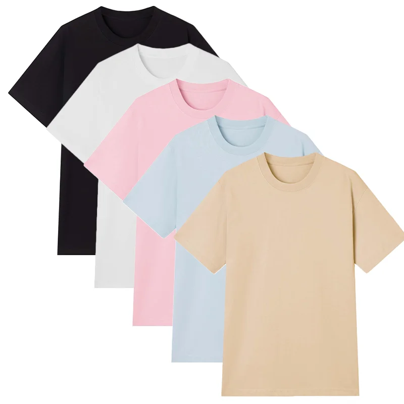 

Heavyweight White Pure Cotton Short Sleeved T-shirt for Men and Women Loose Casual and Slimming Solid Color Niche Top Ins 2025