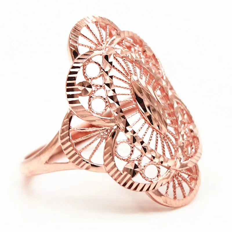 Elegant Luxury 585 Gold Ring for Women Fashionable Simple Design Personality Stylish Gift Copper Material Olive Shape Ring view 4
