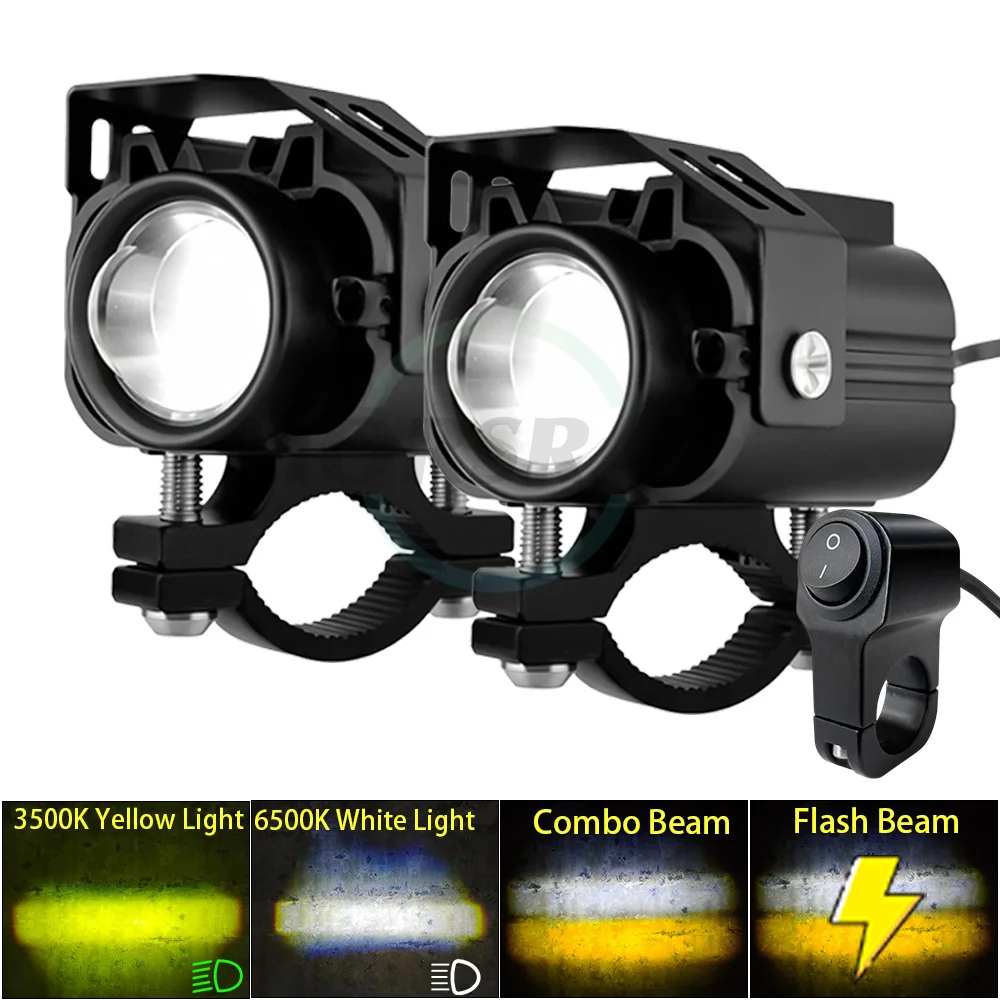 

Auxiliary Led Lights For Motorcycle Headlights Lamps Spotlights 12-80V Flasher Long Range Additional ATV Moto Car Fog Lights