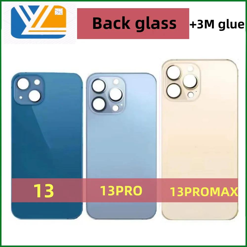 Back Cover Glass Fast Replacement High Quality Housing Battery Cover Big Hole Rear Glass+3M Tape For iPhone 13/13PRO/13PROMAX