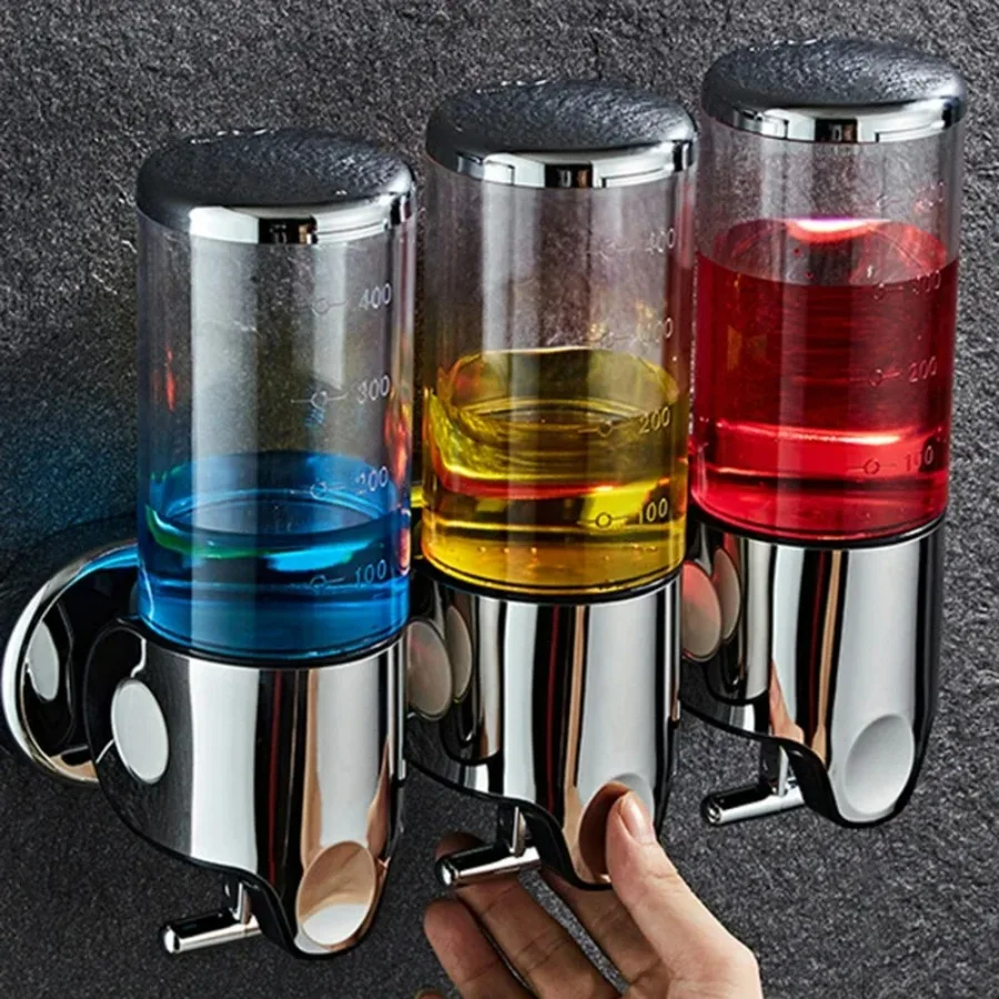 Wall Mounted Manual Push Foam Soap Dispenser Hand Sanitizer Shower Gel Dispenser High Quality Hotel Home Bathroom Supplies