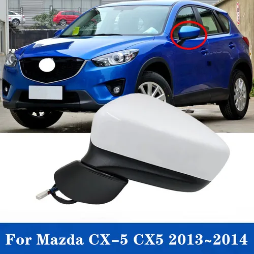 1 Uds. Conjunto de espejo retrovisor lateral de repuesto para coche Mazda CX-5 CX5 13 ~ 14 8 pines con lámpara LED de giro calefacción eléctrica plegable