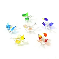 Murano Glass Bird Figurine Ornaments Different Style Cute Birds Animal Small Statue Home Living Room Desktop Decoration Supplies