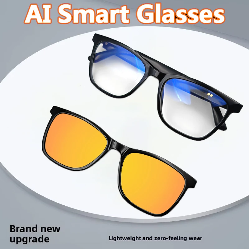 

2025 Magnetic Frame Smart Glasses Wireless Call 2 In 1 Audio Music Call Anti-blue light UV400 Polarized Lens Men Sunglasses