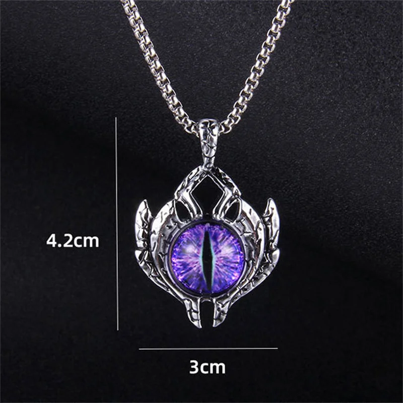 Exquisite Fashion Creative Turkey Devil Eye Titanium Steel Pendant Necklace Punk Hip Hop Unique Design Unisex Accessories 2022