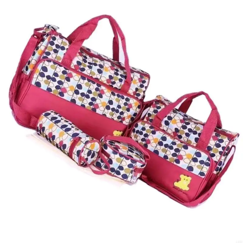 

5PCS Large Capacity Mom Bag Set Including Diaper Mat for Travel Everyday Use 24BE