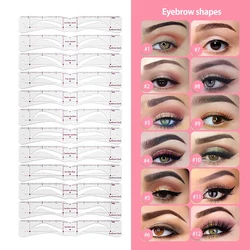 12styles Eyebrow Stencils Reusable DIY Eye Brow Drawing Guide Styling Shaping Grooming Template Card Easy Makeup Tools For Women