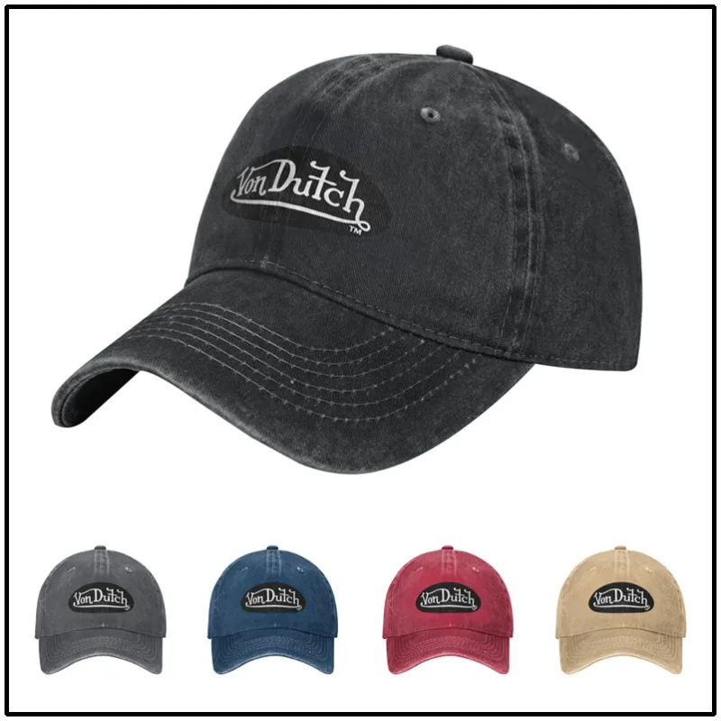 Casual fashion print washed adult baseball cap with retro style casual soft adjustable men's and women's hip-hop hats for sports