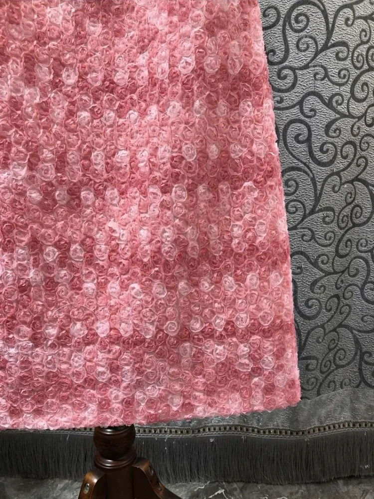 Elegant Office Ladies New Spring Summer Flower Dress Fashion Designer Short Sleeve O-Neck Zipper Short Dresses Women Pink Dress