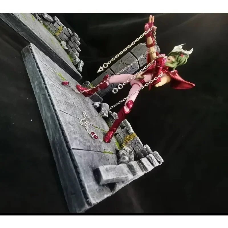 Saint Seiya Myth Cloth Knight Gold The Gold Zodiac Dostosowana scena Altar Booth Anime Figurka akcji Ozdoby z żywicy w magazynie