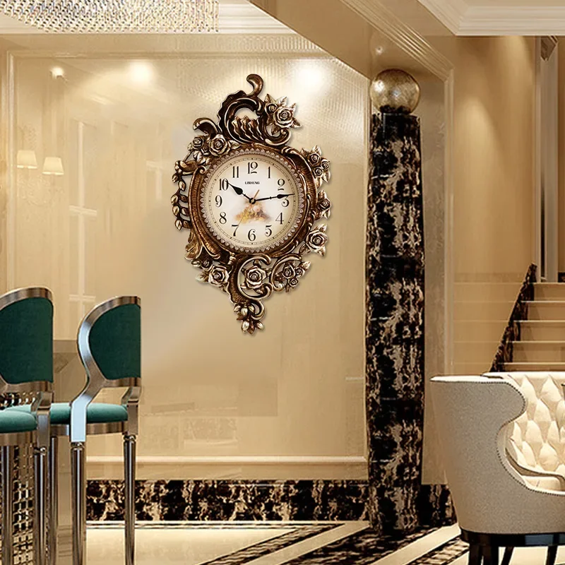 Vintage Luxury Wall Watch Living Room Xenomorph Art Mural Modern Wooden Clock Wall Restaurant Silent Reloj Pared Home Design