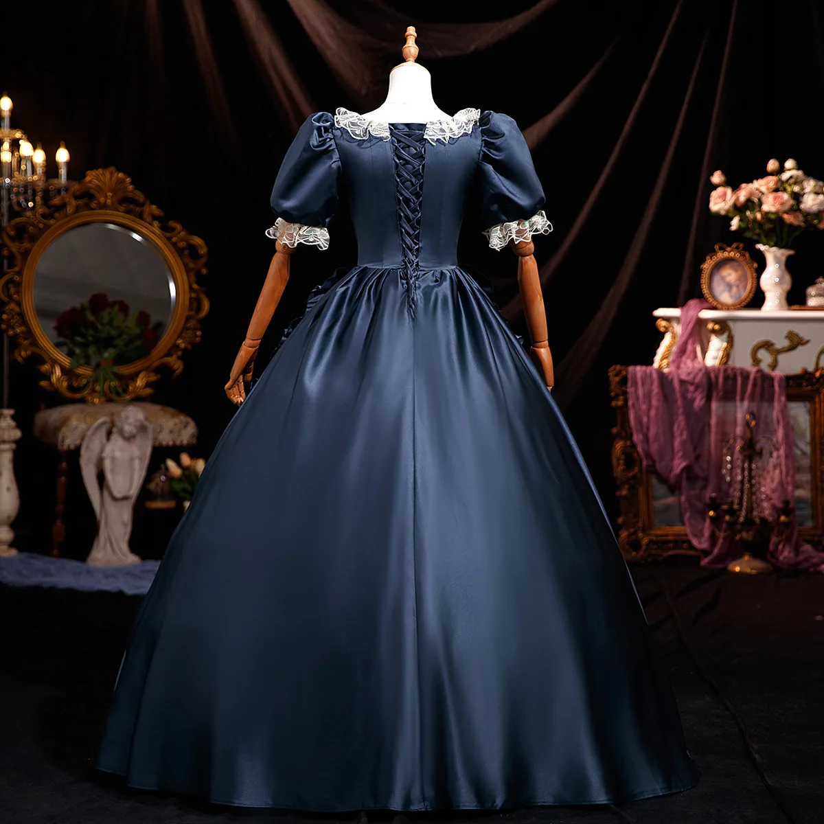 Christmas Grey Retro European Court Catwalk Birthday Russian Performance Costume Party Costume Annual Meeting Dress Women 연주용드레스