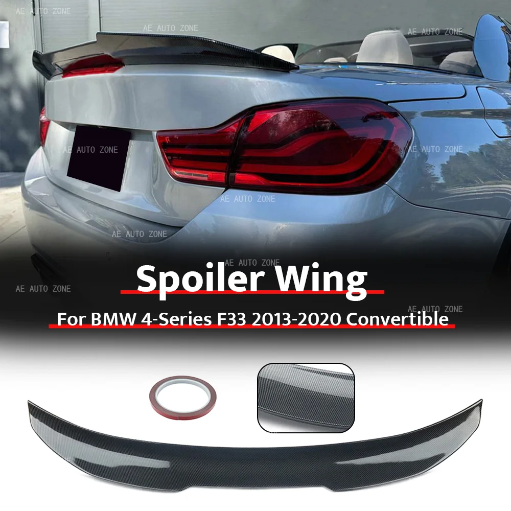 

Glossy Carbon Fiber Look PSM Style Rear Spoiler Wing For BMW 4-Series F33 2013-2020 428i 430i 435i 440i M4 F83 Convertible