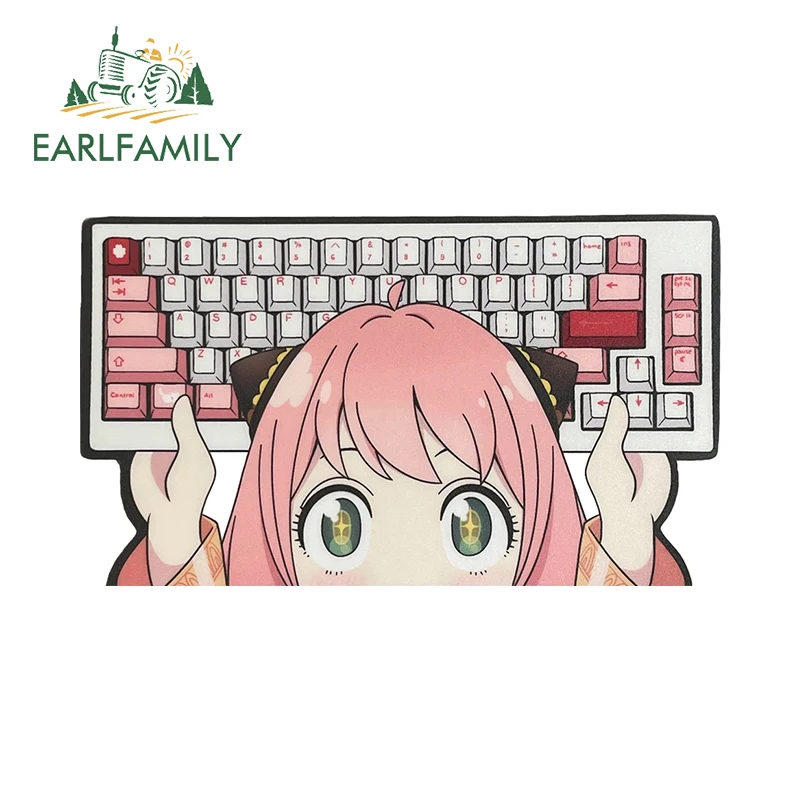 

EARLFAMILY Anya Zero Two Gawr Gura Hololive аниме Peeker Chibi автомобильные наклейки на клавиатуру ноутбука водостойкие украшения для окон