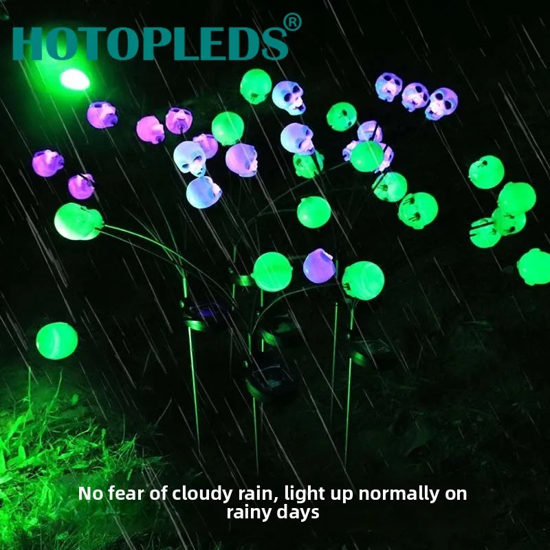 2pack Solar Horror Grimace Skull Plug-in Light LED Christmas Halloween Garden Decoration Light Holiday Light