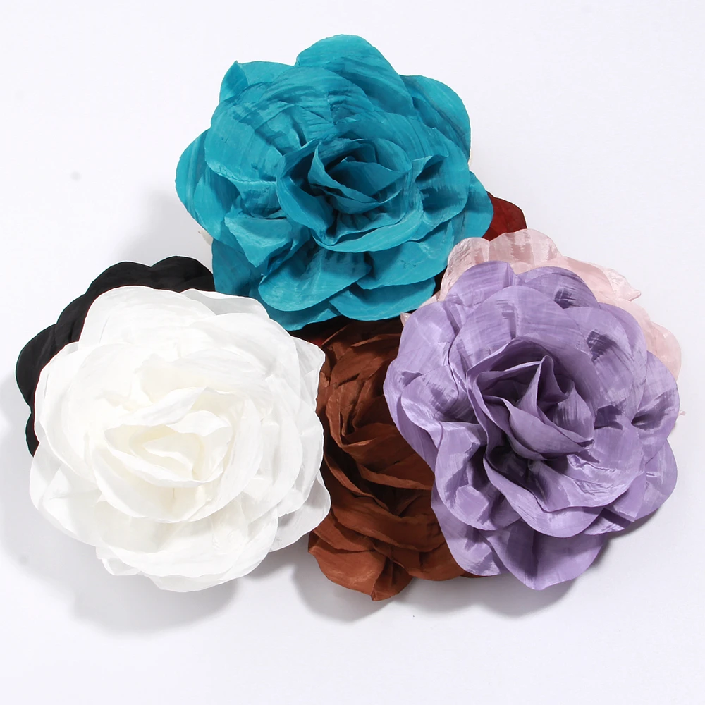 10cm Personality Exaggerated Elegant Big Flower for Brooch Women Girl Dinner Dress Pin Wedding Host Suit Corsage