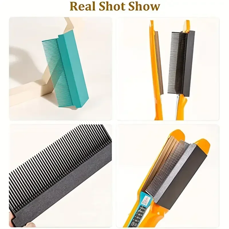 1pcs Barber Straightening Comb Attaches To Flat Iron For Low And High Temperature Hair Straightner DIY Hair Styling Tool Travel
