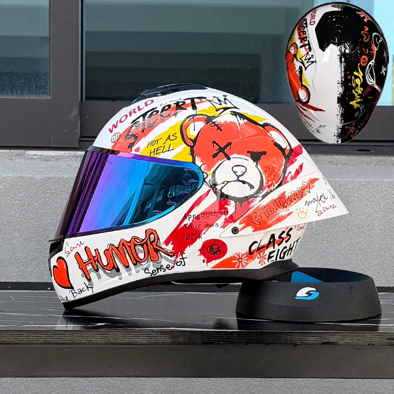 ORZ-S802 latest high-quality motorcycle full face helmet with capacity, large tail wing, aerodynamics, approved by DOT
