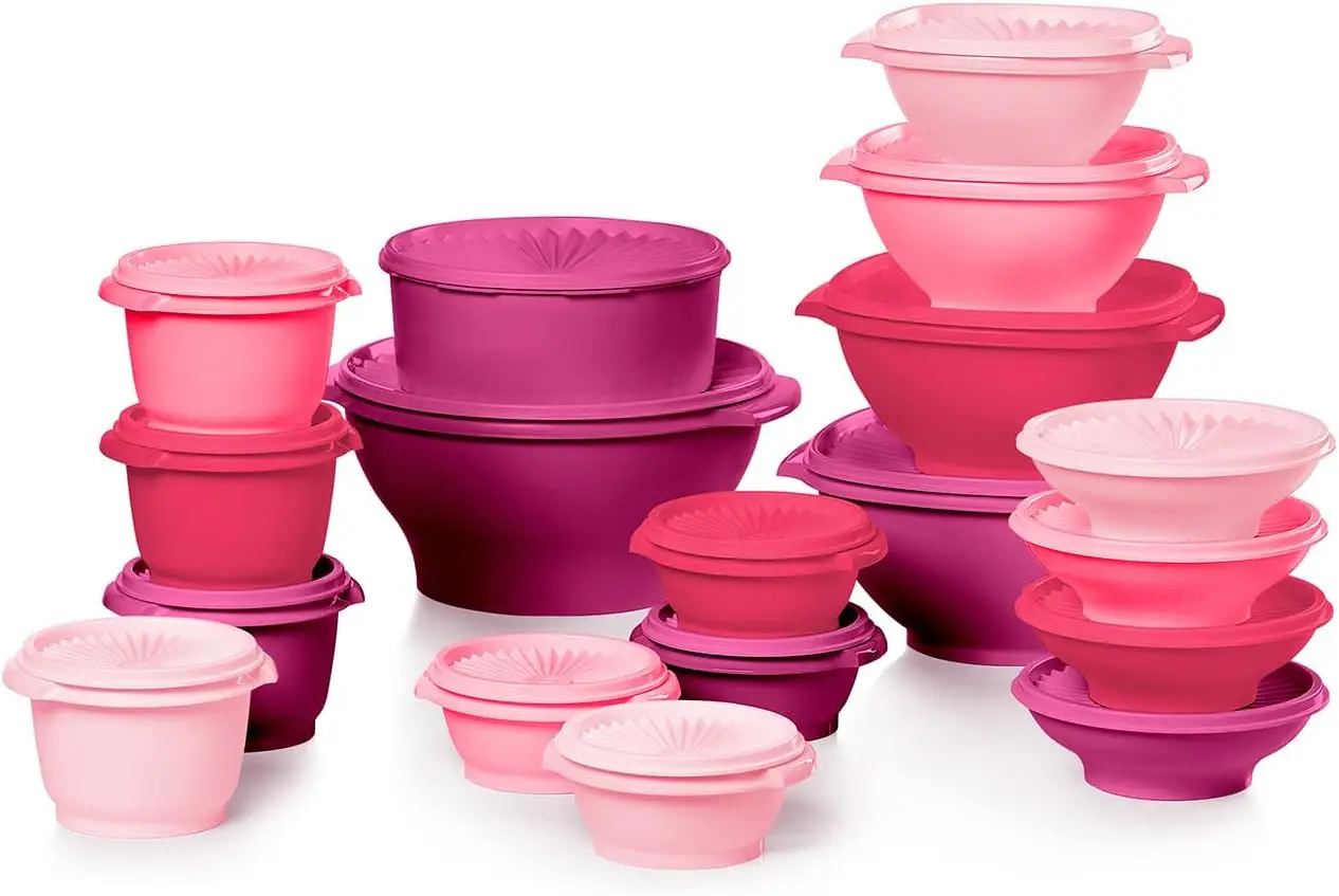 

Vintage Pink 36-Piece Food Storage Set, Dishwasher Safe & BPA Free, Nesting Containers for Home Kitchen