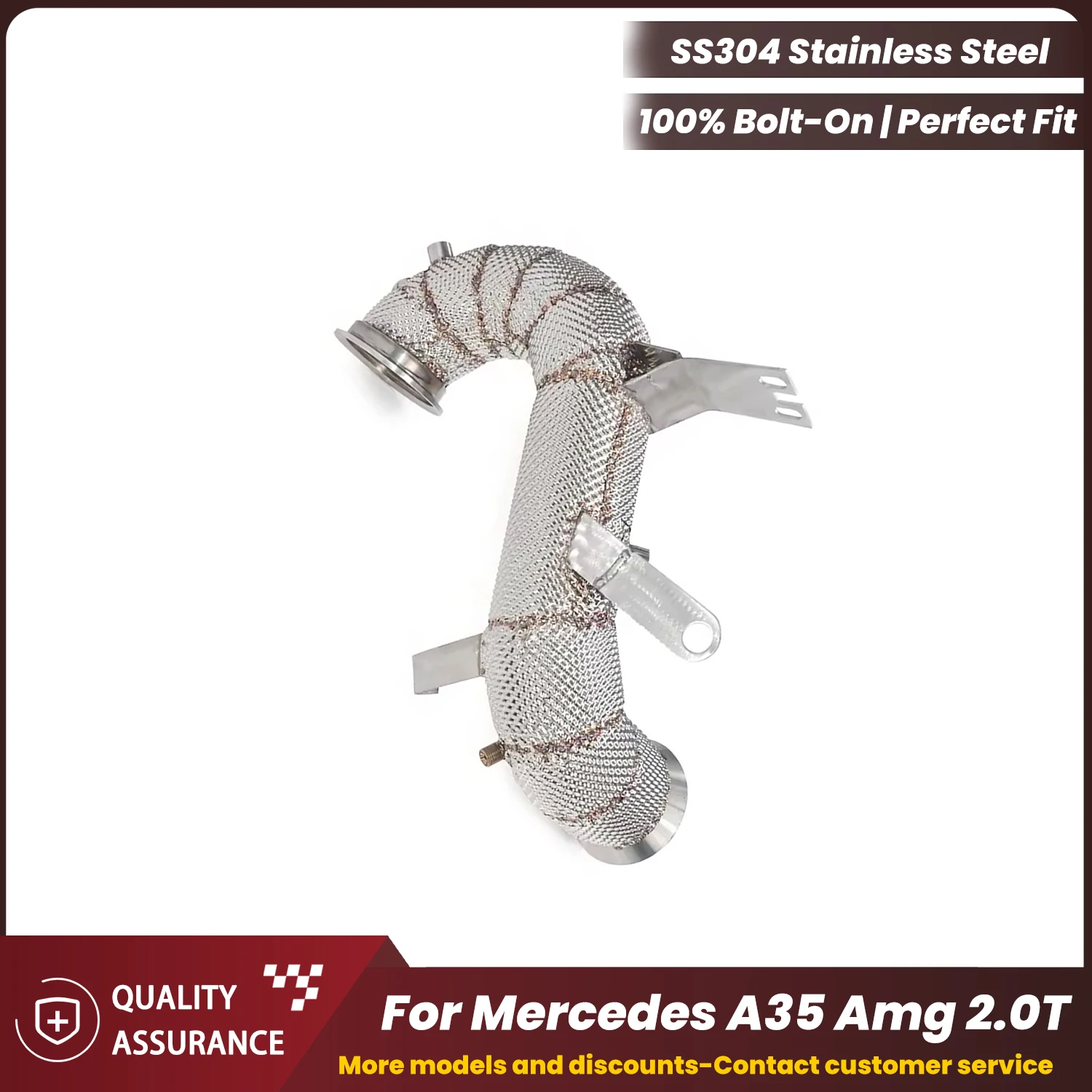 

ECCF Sports Downpipe With Heat Shield For Mercedes A35 Amg 2.0T Aggressive Exhaust Sound High Flow Performance Upgrade