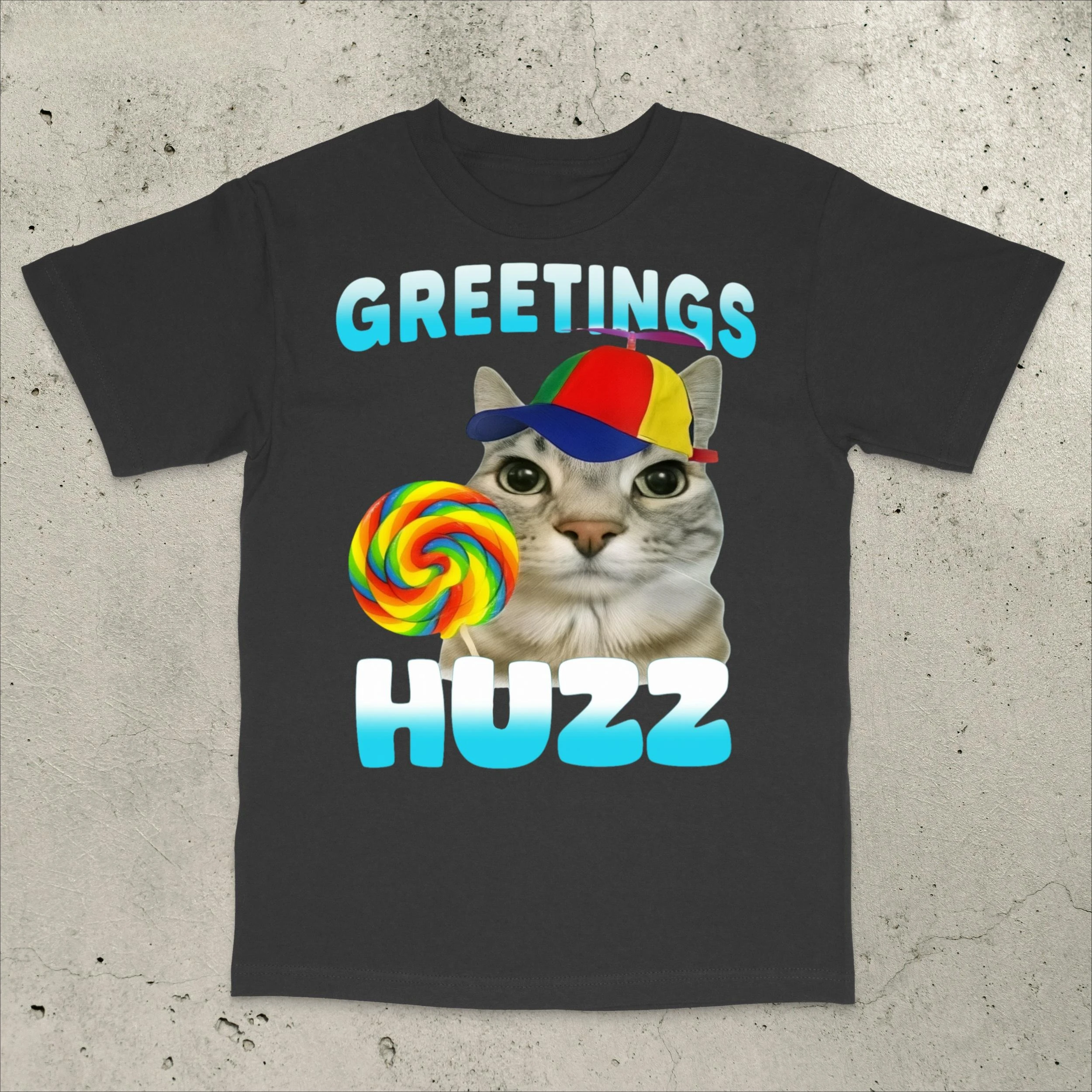 

Футболка Greetings Huzz Funny Cat Meme, мужские и женские хлопковые футболки с короткими рукавами, рубашка с кошачьими мемами, летние топы, мужская одежда