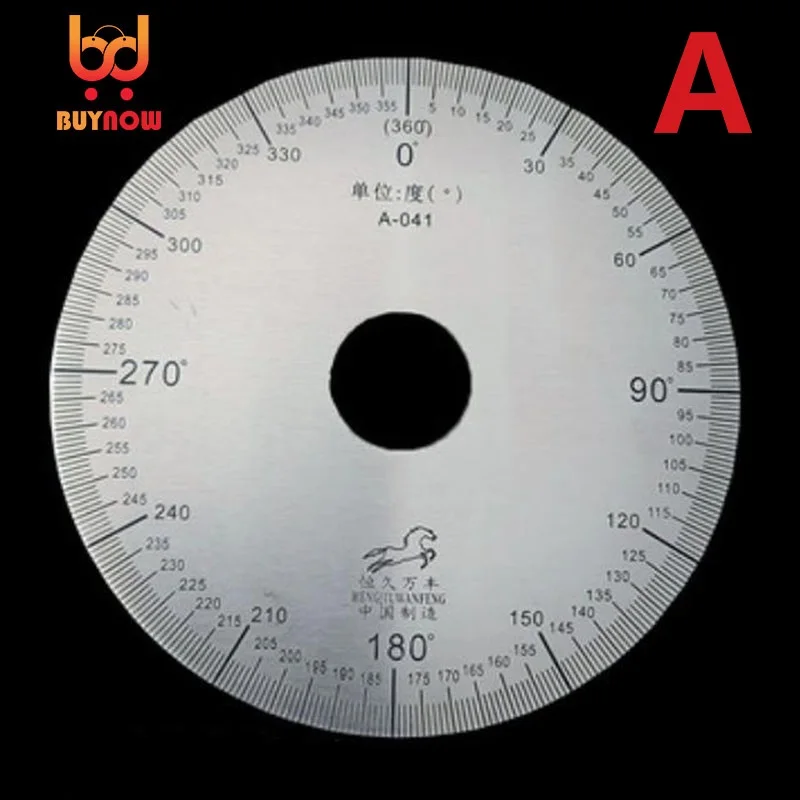 100mm Diameter High quality Stainless Steel Scale 360 Degree Scale Small Scale Protractor Stainless Steel Disc